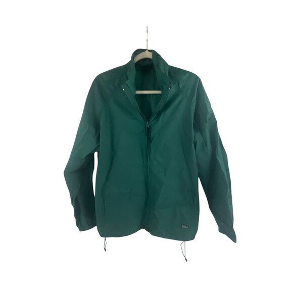 Woolrich Outdoor Nylon Windbreaker Jacket Size M Green Full Zip Hiking Gorpcore - Picture 7 of 8